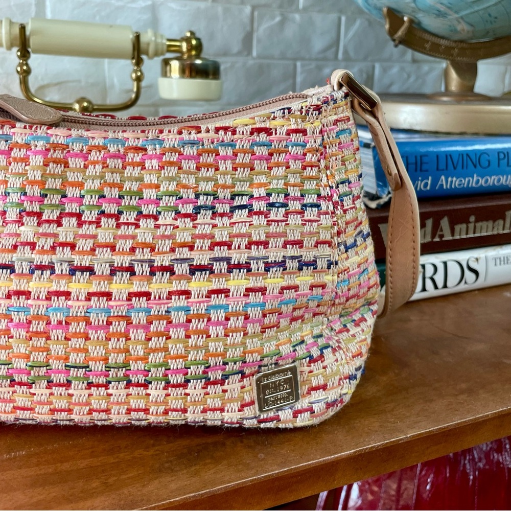 Vintage 90s Y2K Liz Claiborne Rainbow Woven Mini Purse Shoulder Bag - Picture 3 of 14